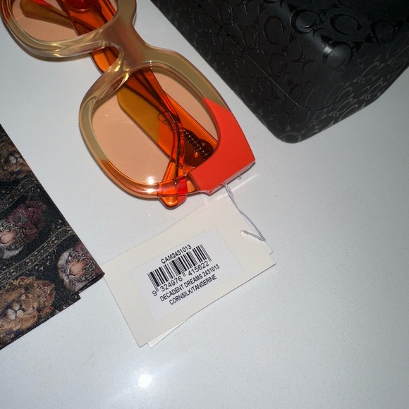 CAMILLA “Decadent Dreams” orange amber funky acetate large boho sunglasses